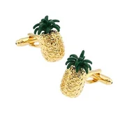 Spinki do mankietów i krawatów - Spinki do mankietów koszuli mankietu złoty ananas - miniaturka - grafika 1