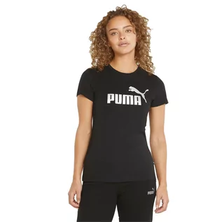 Koszulki i topy damskie - Puma Koszulka Damska T-Shirt Ess Metallic Logo Tee Black 848303 51 S - grafika 1