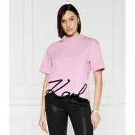 Koszulki i topy damskie - Karl Lagerfeld T-shirt Signature Hem | Relaxed fit - miniaturka - grafika 1