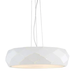 Light Prestige LAMPA wisząca REUS LP-8069/1P WH geometryczna OPRAWA okrągła zwis metalowy biały LP-8069/1P WH - Lampy sufitowe - miniaturka - grafika 1
