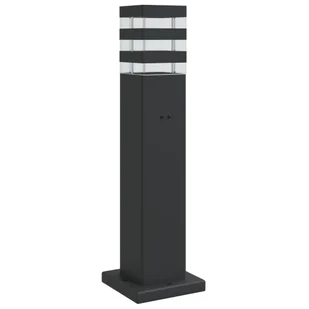 vidaXL Zewnętrzna lampa stojąca z gniazdkiem, czarna, 50 cm, aluminium - Lampy ogrodowe - miniaturka - grafika 1
