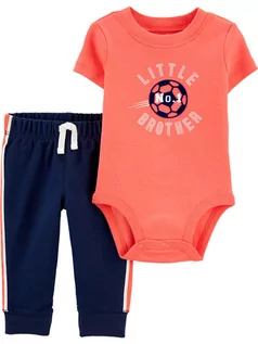 Body dla niemowląt - Carter's 2-częściowy komplet w kolorze pomarańczowo-granatowym - grafika 1