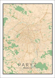 Plakat, Paryż mapa kolorowa, 40x50 cm - Plakaty - miniaturka - grafika 1
