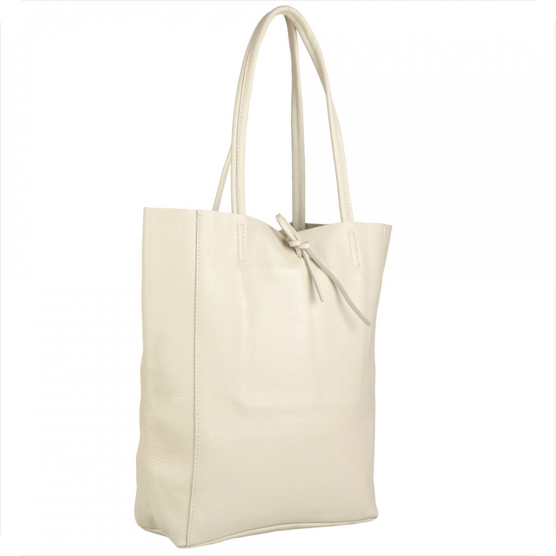 Torebka skórzana super lekka shopper jasny beż