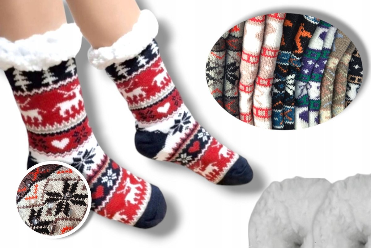 Skarpetki świąteczne z pomponem rozmiar 35-38