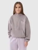 Bluzy dla dziewczynek - 4F Bluza dresowa nierozpinana bez kaptura dziewczęca - beżowa 164 (13-14 lat) - miniaturka - grafika 1