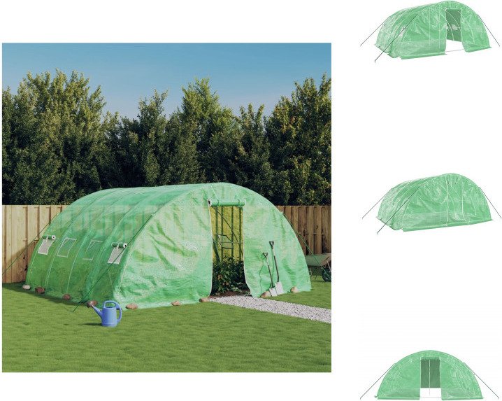 vidaXL Szklarnia z ramą stalową zielona 20 m² 5x4x2,3 m - Szklarnie