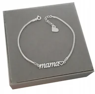 Bransoletki - Bransoletka MAMA serce SREBRO GRAWER DZIEŃ MATKI - miniaturka - grafika 1