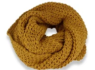 Apaszki i szaliki damskie - Ciepły komin włoska produkcja musztardowy - miniaturka - grafika 1