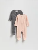 Komplety dla niemowląt - Reserved - Bawełniany pajacyk 2 pack - brudny róż - miniaturka - grafika 1