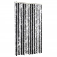Zasłony - vidaXL Szenilowa zasłona muchowa szaro-czarna 100x230 cm - miniaturka - grafika 1