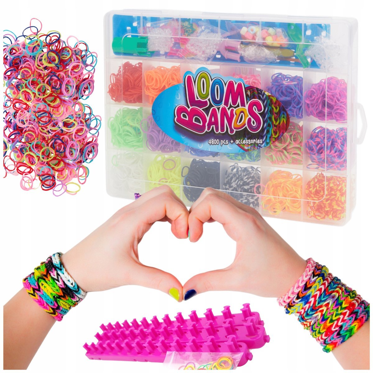 Ogromny Kreatywny Zestaw Do Robienia Bi��Uterii Bransoletek Z Gumek 4800Szt