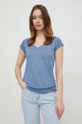 Koszulki sportowe damskie - Sisley t-shirt damski kolor niebieski - miniaturka - grafika 1