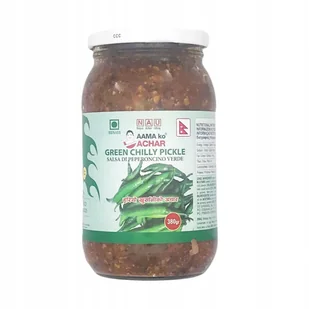 Marynowane zielone chilli Green Chilly Pickle Aama Ko Achar 380g - Pasztet i przetwory mięsne - miniaturka - grafika 1