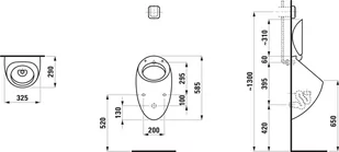Laufen Ilbagnoalessi Pisuar wiszący 58,5x32,5 cm czarny mat H8409717160001 - odbiór osobisty: Kraków, Warszawa - Pisuary - miniaturka - grafika 1