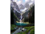 Zabawki kreatywne - Haft Diamentowy, Obraz, Mozaika Diamentowa Diamond Painting, Staw W Górach 30X40Cm - miniaturka - grafika 1