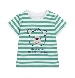 T-shirt dla dziecka do 2 lat, z misiem i napisem dla mamy miś, dla taty niedźwiedź, w paski - Bluzki dla niemowląt - miniaturka - grafika 1