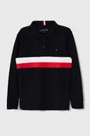 Bluzki dla chłopców - Tommy Hilfiger longsleeve dziecięcy kolor granatowy wzorzysty - miniaturka - grafika 1