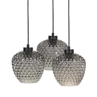 Lampy sufitowe - Lampa wisząca szklana 3-punktowa szara SHERRY - miniaturka - grafika 1