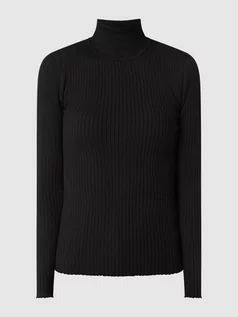 Swetry damskie - Golf z prążkowaną fakturą model ‘Lydia’ - grafika 1