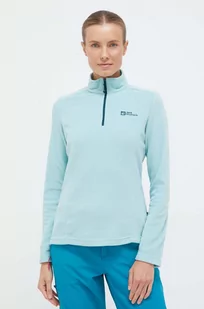 Jack Wolfskin bluza sportowa Taunus kolor turkusowy gładka - Bluzy damskie - miniaturka - grafika 1