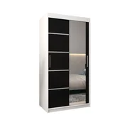 Szafy - Szafa przesuwna garderoba VERONA 2 100 gł. 62 Biały / Czarny - miniaturka - grafika 1
