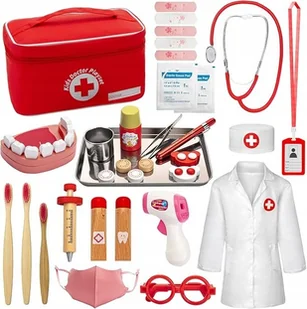 ZESTAW STRÓJ MAŁEGO LEKARZA DLA DZIECI PRZEBRANIE PREZENT AKCESORIA ZABAWA - Zabawy w naśladowanie dorosłych - miniaturka - grafika 1