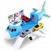Samoloty i helikoptery - DUŻY SAMOLOT Z AUTAMI OGROMNY PREZENT ZABAWKA LĄDOWISKO WIELKI TRANSPORTER - miniaturka - grafika 1