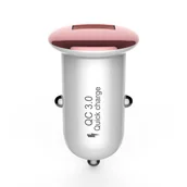 Ładowarki do telefonów - Devia ładowarka samochodowa Mushroom USB QC 3.0 różowo-złota 18W - miniaturka - grafika 1