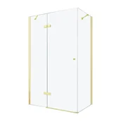 Kabiny prysznicowe - Mexen Roma kabina prysznicowa uchylna 80x80 cm, transparent, złoty - 854-080-080-50-00 - miniaturka - grafika 1
