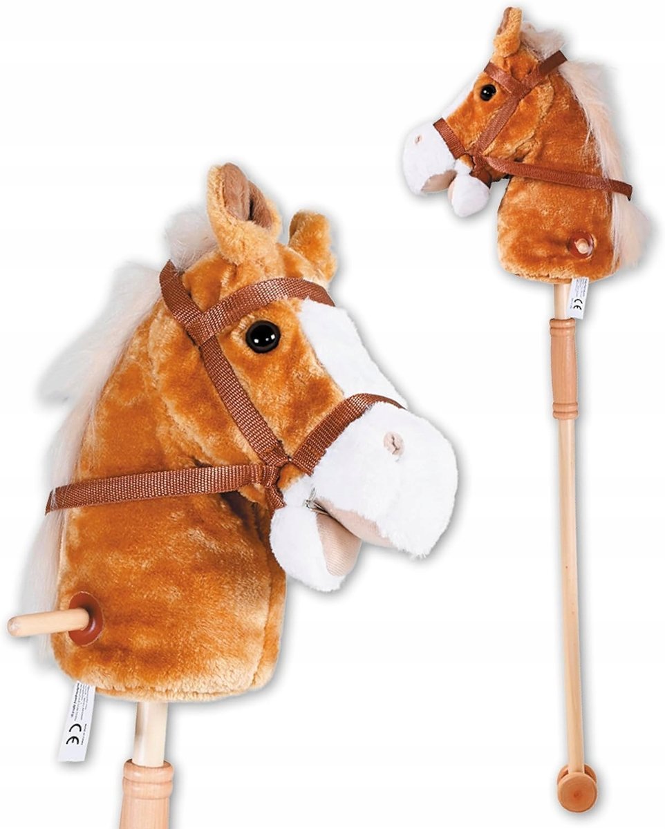 Koń Konik Skoczek Hobby Horse Na Kiju Kijku Brązowy Horsing Dla Dzieci