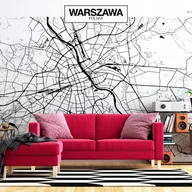Fototapety - Fototapeta samoprzylepna - Mapa Warszawy (rozmiar 98x70) - miniaturka - grafika 1