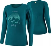 Koszulki i topy damskie - Brubeck LS1415W Koszulka damska z długim rękawem OUTDOOR WOOL PRO zielony M - GÓRY 13 - miniaturka - grafika 1