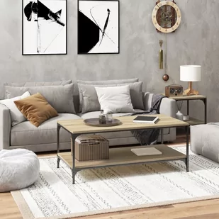 vidaXL Stolik kawowy, dąb sonoma 80x50x40 cm, materiał drewnopochodny - Ławy i stoliki kawowe - miniaturka - grafika 1
