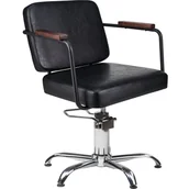 Fotele fryzjerskie - Profesjonalny Fotel Fryzjerski Ayala Enzo Rodzaj obicia: Skóra Ekologiczna Czarna, Rodzaj podstawy: Pięcioramienna Stopki Czarne - miniaturka - grafika 1