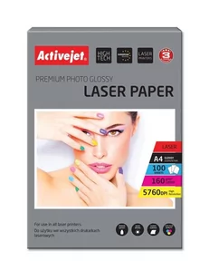 ActiveJet Papier fotograficzny błyszczący A4 100 szt 160g AP4-160G100L - Papier do drukarek - miniaturka - grafika 1