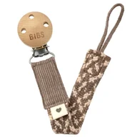Śliniaki i fartuszki - BIBS PACIFIER BRAID zawieszka do smoczków 100% GOTS organic cotton,Dark Oak/Vanilla - miniaturka - grafika 1