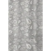 Zasłony prysznicowe - Zasłonka prysznicowa z kółeczkami BASIC MARE 180 x 200 cm szary - miniaturka - grafika 1