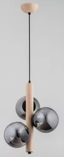 Alfa Kanet 62288 lampa wisząca zwis 3x40W E14 drewno/chrom - Lampy sufitowe - miniaturka - grafika 1