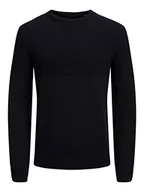 Bluzy męskie - Jack&Jones JJSPENCER męska bluza z dzianiny Crew Neck, granatowa, XL, Marineblauer blezer, XL - miniaturka - grafika 1