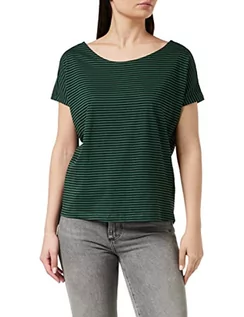 Koszulki i topy damskie - Urban Classics Damska koszulka damska Yarn Dyed Baby Stripe Tee, wielokolorowy (Dark-green/Black 02055), L - grafika 1
