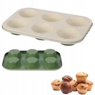 Formy do ciast - FORMA DO MUFFINEK blacha forma do pieczenia babeczek kuchenna foremki x6 - miniaturka - grafika 1