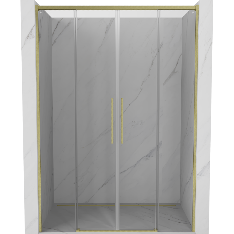 Mexen Rox drzwi prysznicowe rozsuwane 160 cm, transparent, złote szczotkowane - 8C2-160-002-55-00
