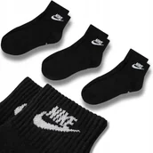 Skarpetki męskie - MĘSKIE SKARPETKI SKARPETY NIKE JAKOŚĆ CZARNE ZESTAW 3X PARY MODNE 46-50 - miniaturka - grafika 1