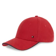 Czapki męskie - Czapka z daszkiem Tommy Hilfiger Th Corp Flannel 6 Panel Cap AM0AM13164 Czerwony - miniaturka - grafika 1