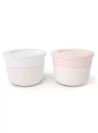 Pojemniki kuchenne - Monbento MONBENTO TEMPLE S Natural White/Pink - zestaw 2 pojemniczków na sosy 20010048 - miniaturka - grafika 1