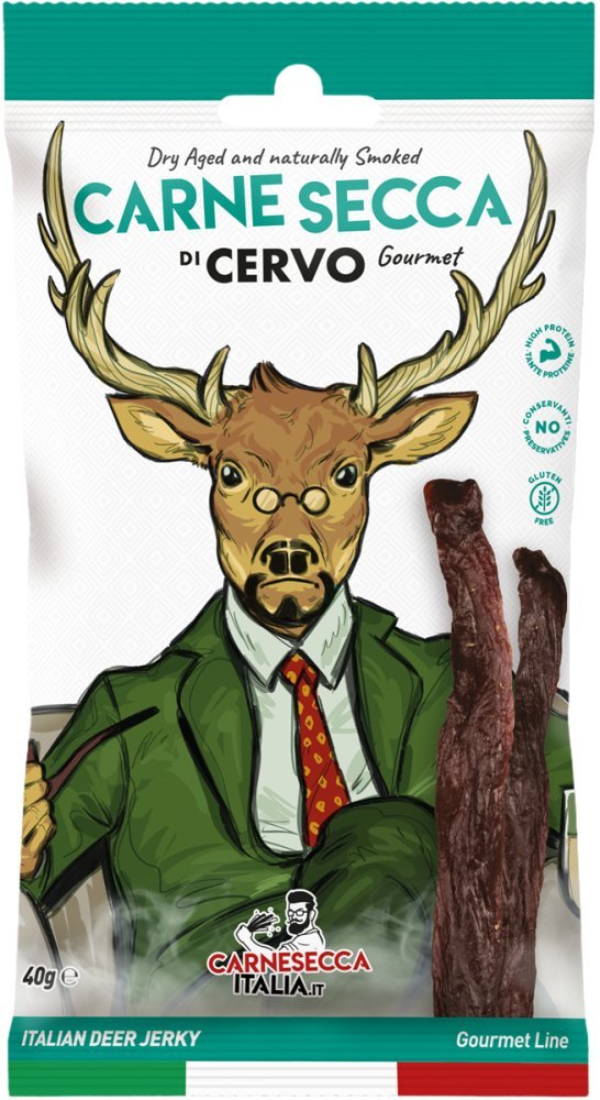 Jelenie Superior Jerky, 40 g - 100% naturalne / Carnesecca Italia