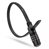 Zabezpieczenia do roweru - Zapięcie rowerowe na kask rowerowy zamek na szyfr 0.5m - czarne - miniaturka - grafika 1