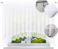 Firany - Firana gotowa z koronką 180x400 w ŁUK firany gipiura gładkie do salonu - miniaturka - grafika 1