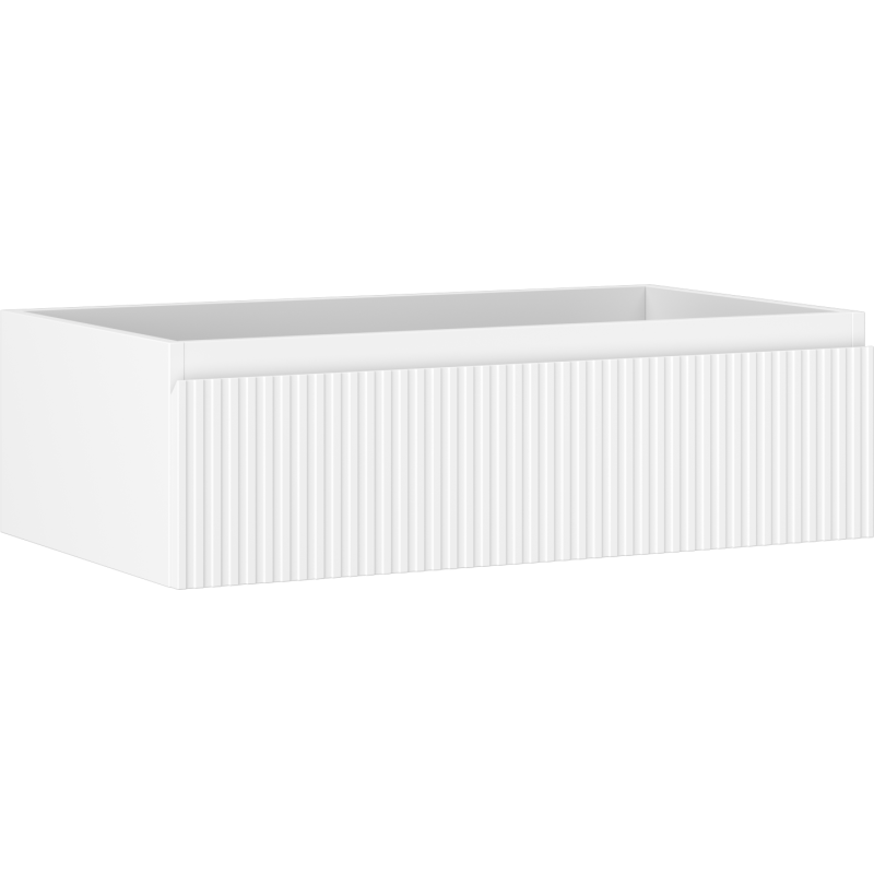 Mexen Rivel szafka łazienkowa podumywalkowa 80 cm, 1 szuflada, ryflowana , biała mat - 91A20-08023-1-BF01